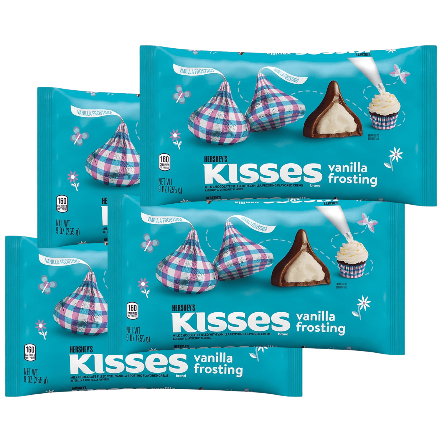 Hershey's Milk Chocolate Kisses w/ Vanilla Frosting Creme (9 oz, 4 Pack) - Vintage Candy Co.