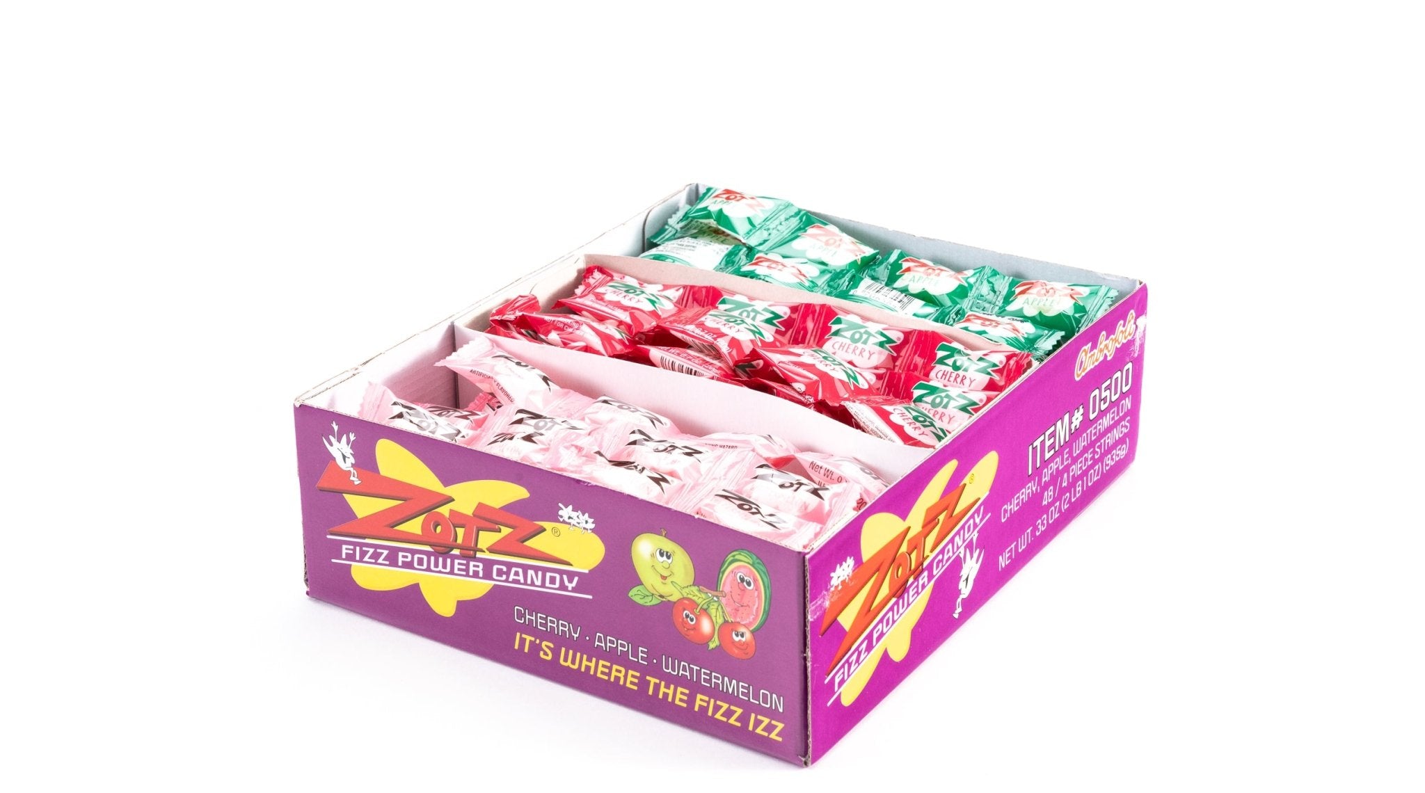 Zotz Strings Fizzy Variety Pack - Cherry, Apple, Watermelon (0.7 oz, 48 ct.) - Vintage Candy Co.