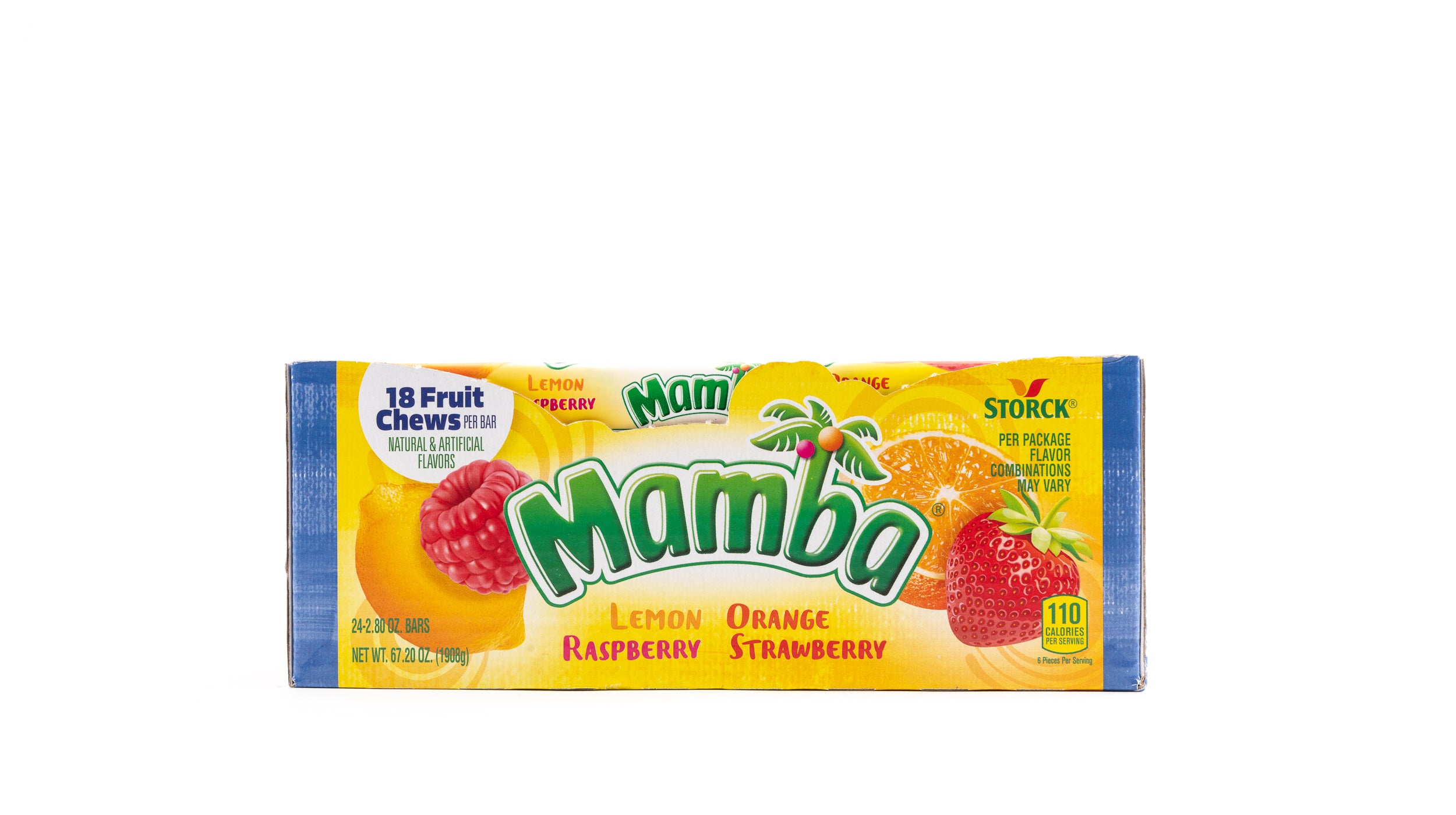 Mamba Fruit Flavor Chew Candy Bar Bulk Box (2.80 oz, 24 ct.)