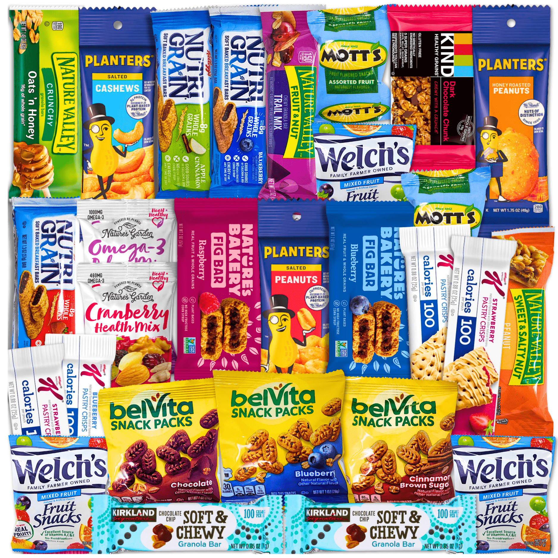 Ultimate Snack Box Deluxe: Variety Pack of 28 Healthy Snacks Including Granola Bars, Fruit Snacks, and Nut Mixes - Perfect for Families, Travel, and Gifts - Vintage Candy Co.