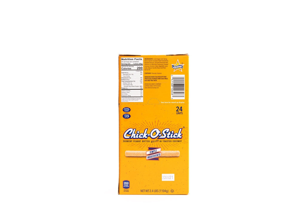 Chick-O-Stick Peanut Butter Rolled Coconut Candy Bulk Box (1.6 oz, 24 ...