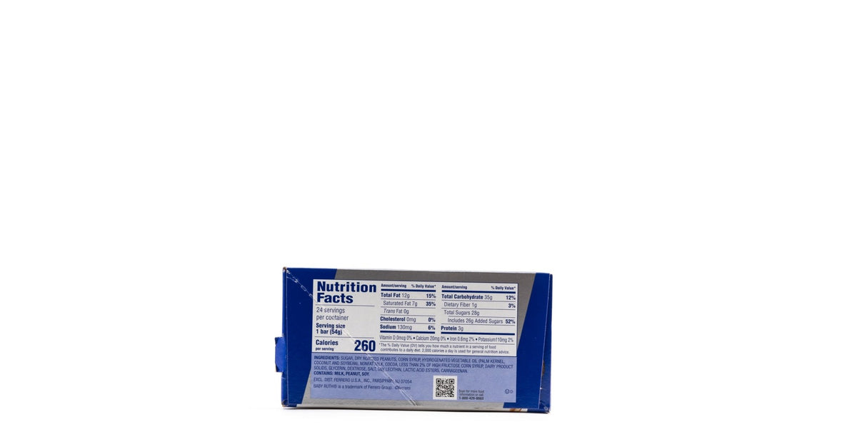 Baby Ruth Chocolate Full Size Candy Bars Bulk Box (1.9 oz, 24 ct ...