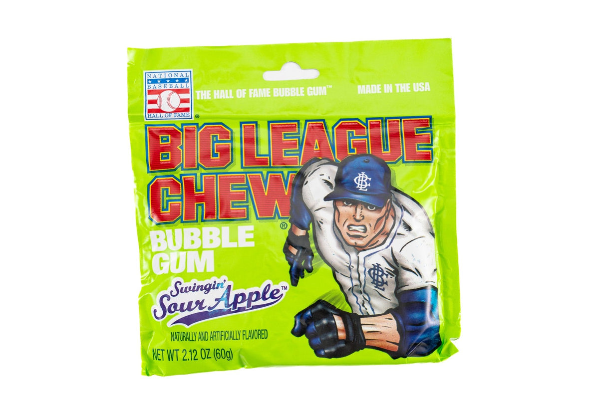 Big League Chew Sour Apple Shredded Bubble Gum Bulk Box (2.12 oz, 12 c ...