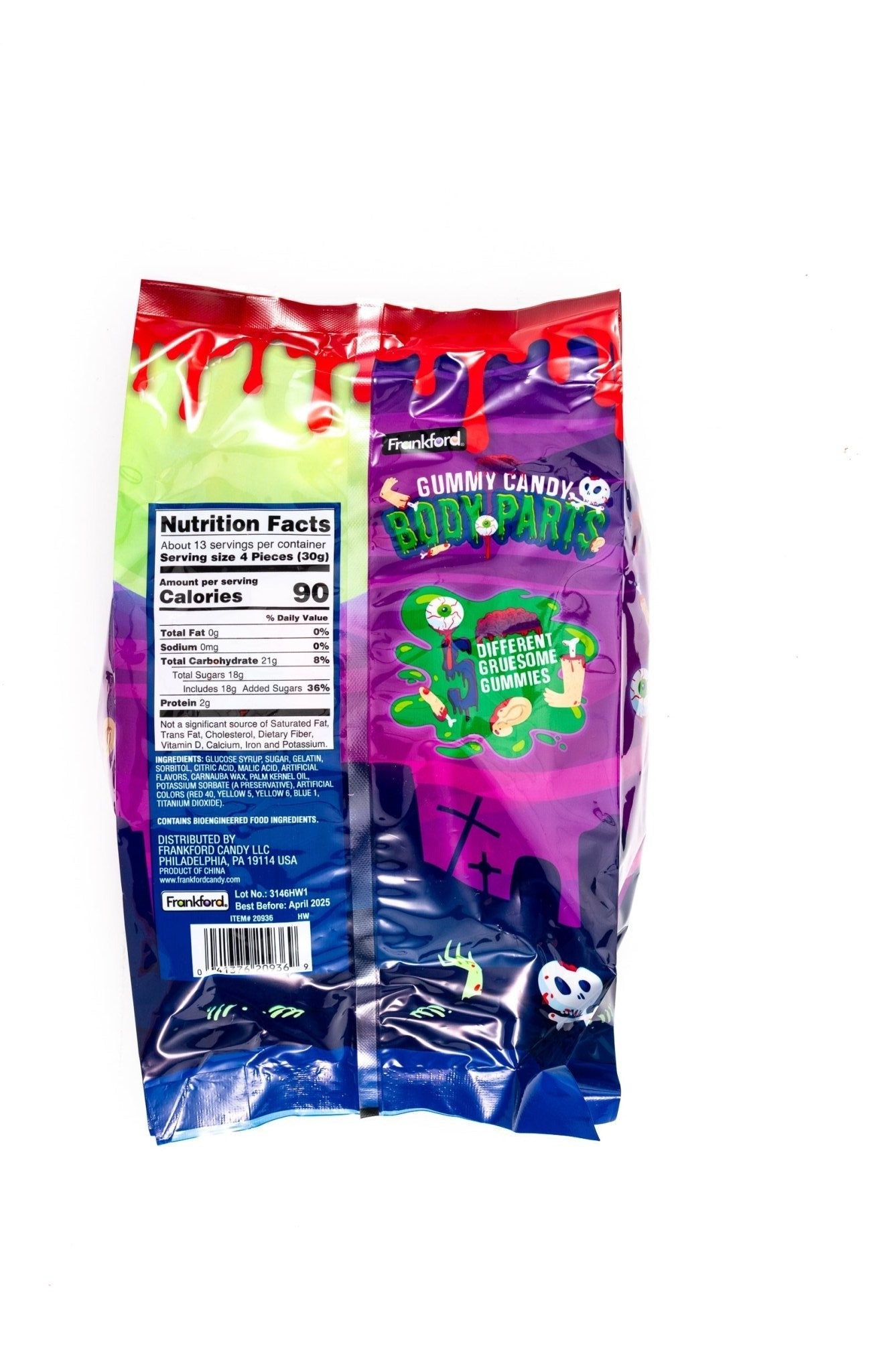 Body Parts Gummy Candy Individually Wrapped Bulk Bag (0.26 oz, 50 ct