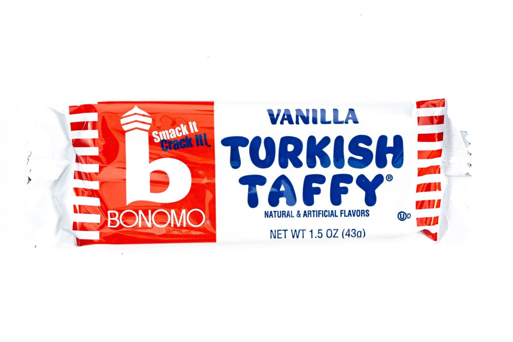Bonomo Turkish Taffy Vanilla Flavor Bulk Box (1.5 oz) - Vintage Candy Co.