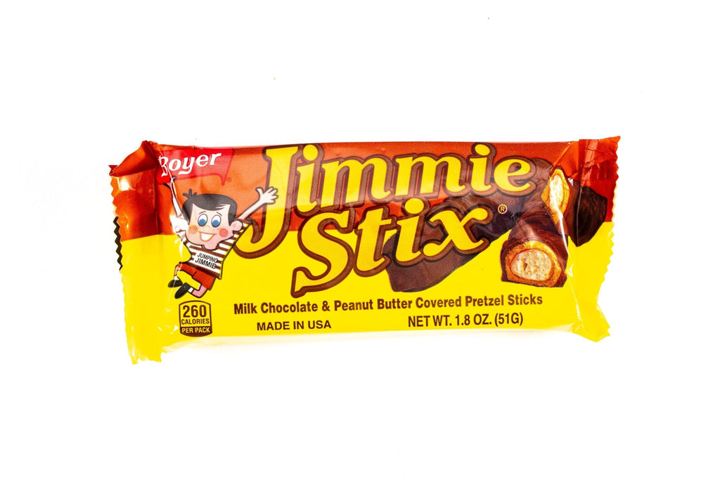 Boyer Jimmie Stix Milk Chocolate Peanut Butter Pretzel Sticks (1.80 oz) - Vintage Candy Co.