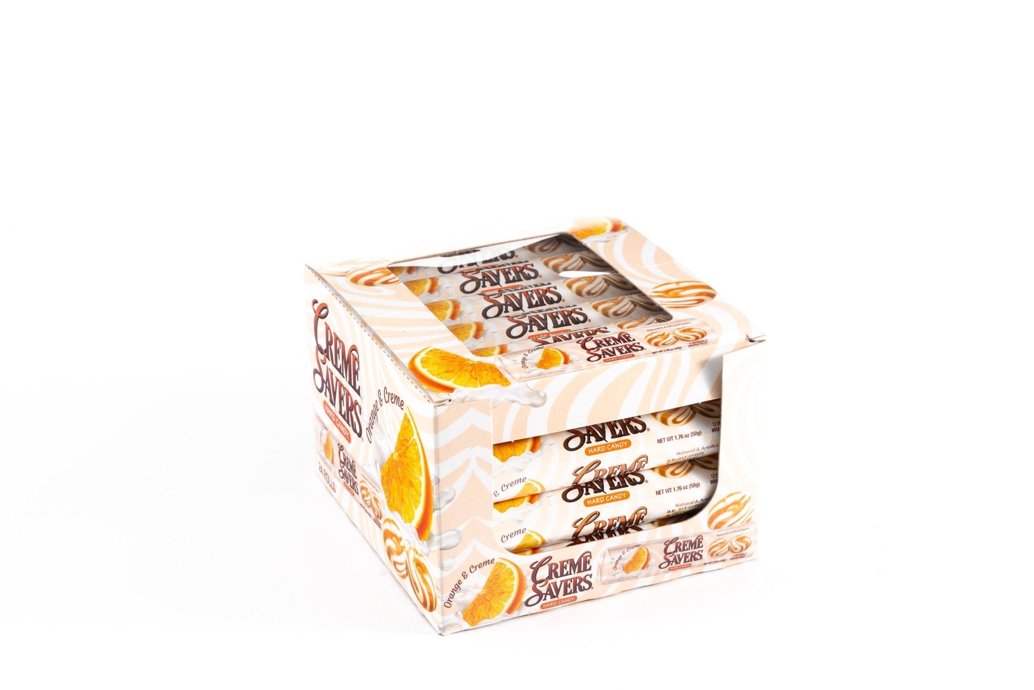 Creme Savers Rolls Orange & Creme Hard candy Carton (1.76 oz, 24 ct) - Vintage Candy Co.