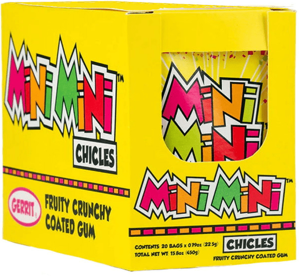 Gerrit - Mini Mini Chicles Fruit Crunchy Gum Bulk Box (15.8 oz, 20 ct.) - Vintage Candy Co.