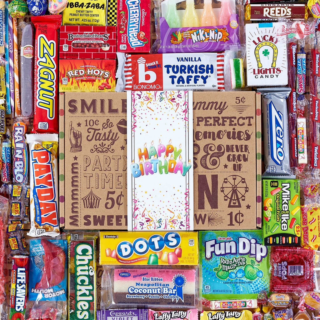 Happy Birthday Nostalgia Candy Care Package For Birthday Girl or Boy - Vintage Candy Co.