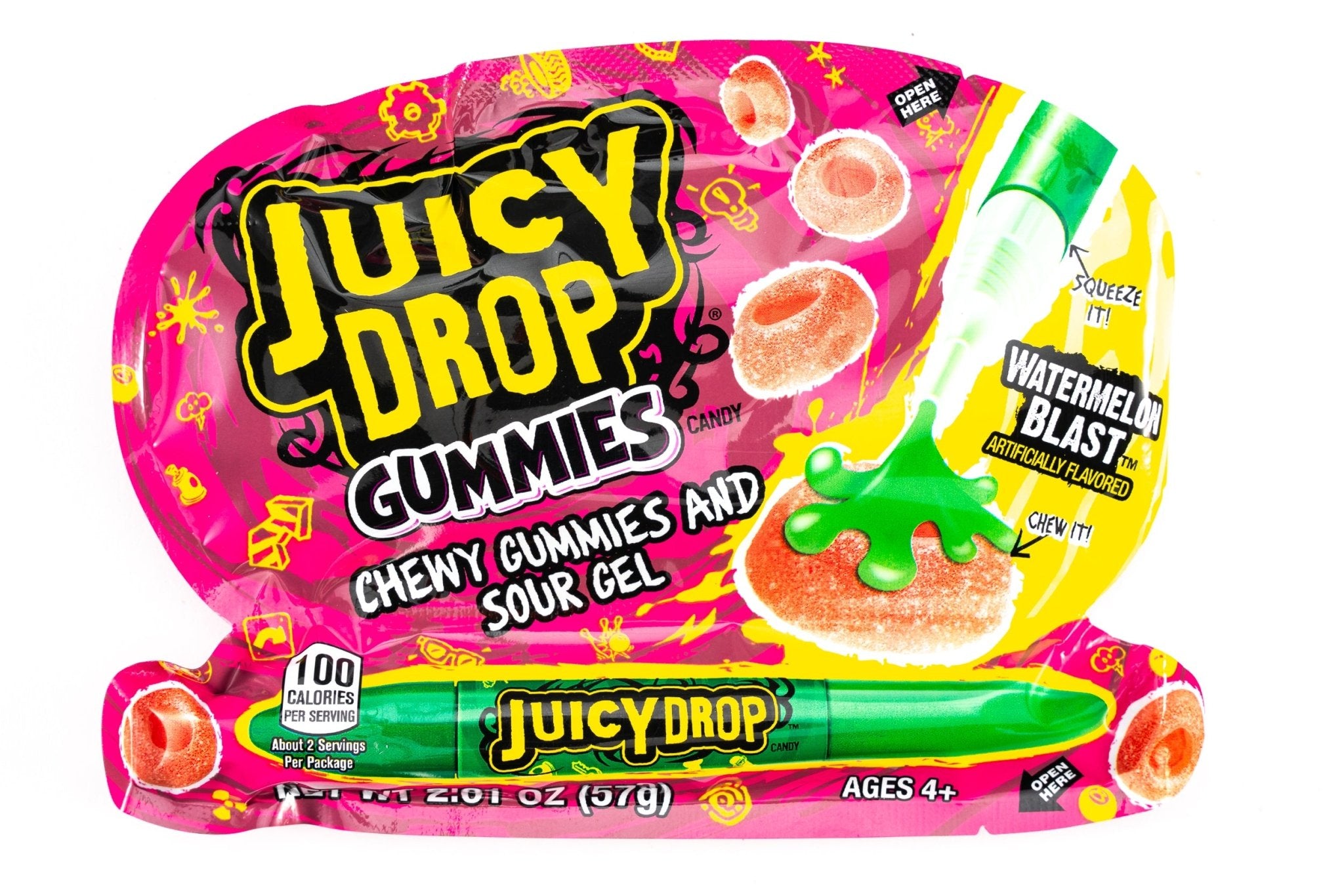 Juicy Drop Chewy Gummies And Sour Gel Candy Pack 201 Oz Vintage Candy Co 