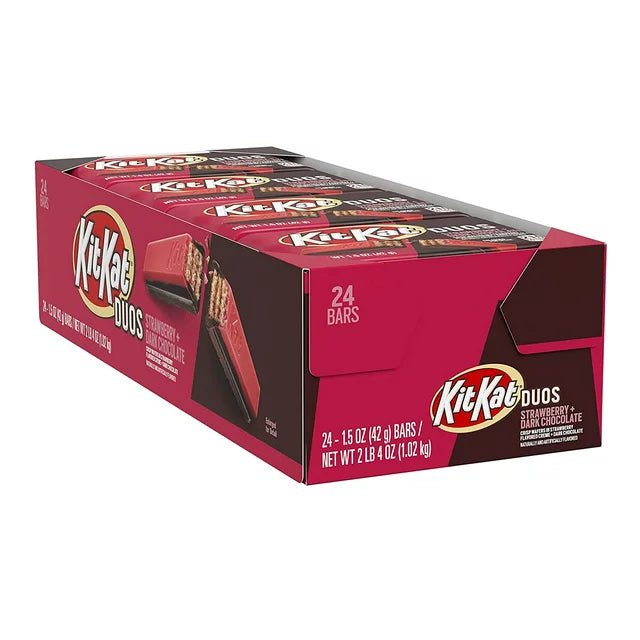 Kit Kat Duos Strawberry & Dark Chocolate (1.5oz, 24 ct) - Vintage Candy Co.