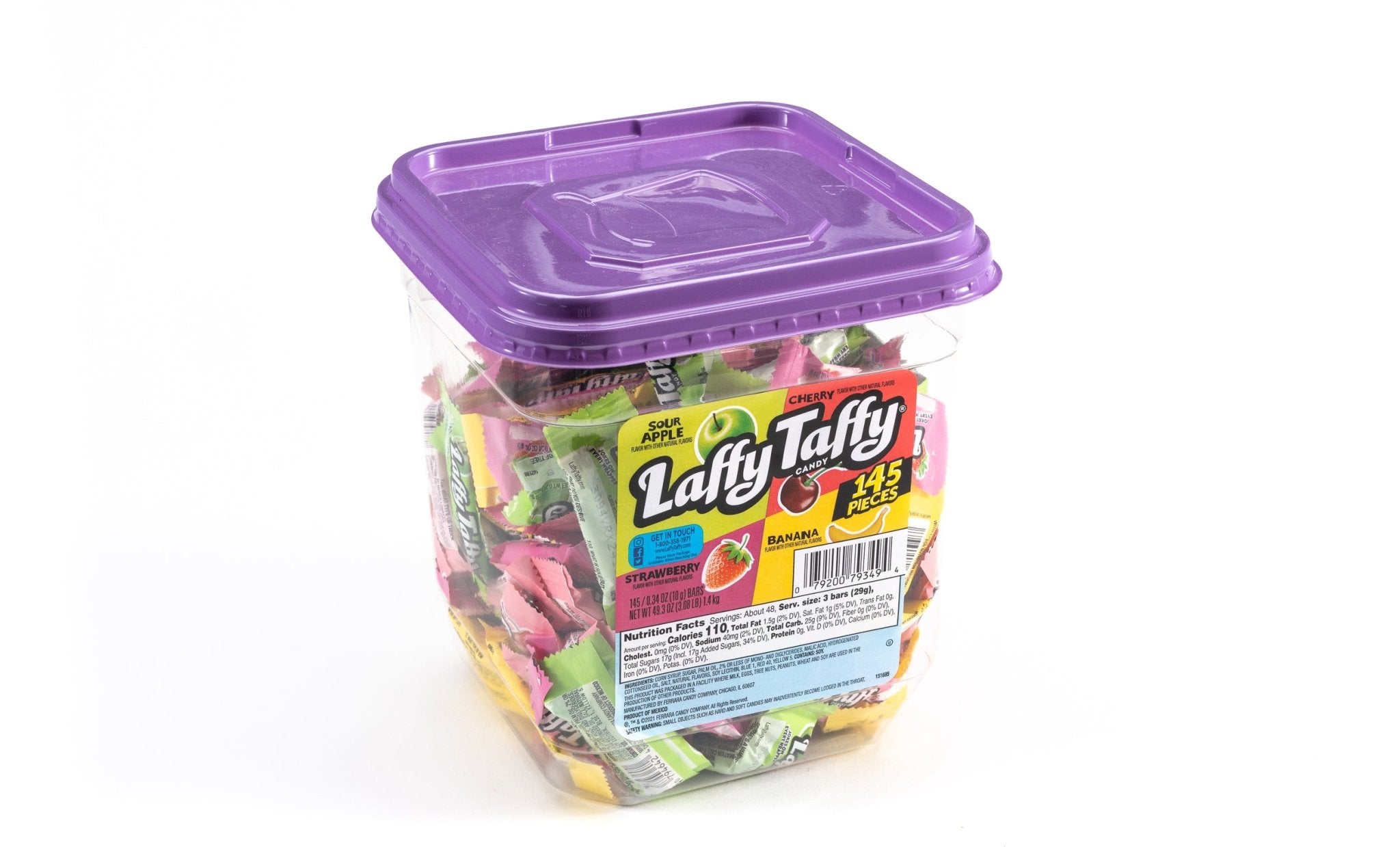 Laffy Taffy Assorted Flavor Taffy Candy Bulk Tub (0.34 oz, 145 ct
