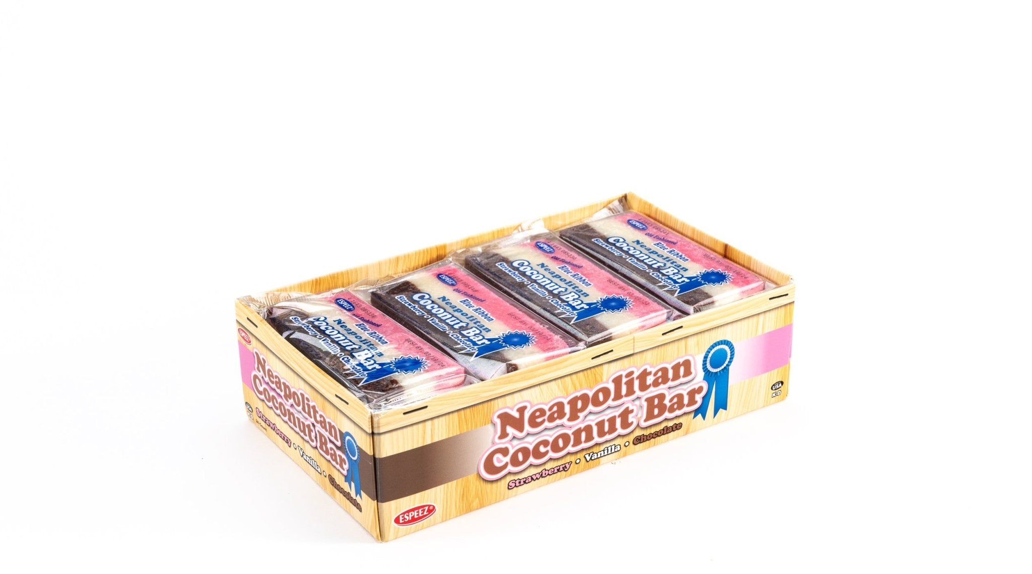 Neapolitan Coconut Slice Candy Bar Bulk Box (2.25 oz, 24 ct.) – Vintage  Candy Co.