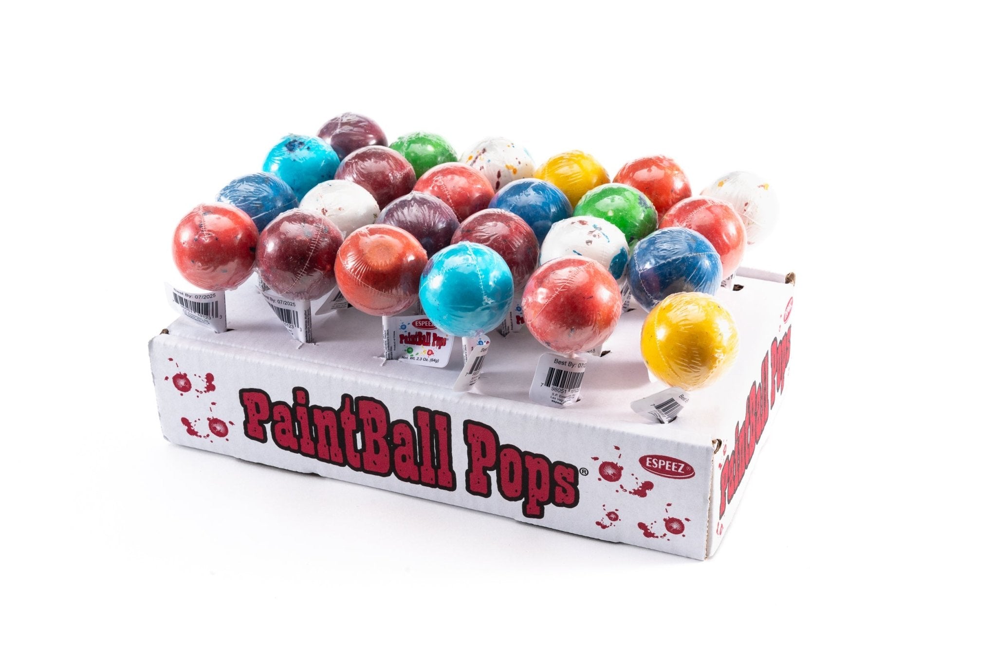 Paintball Pops Assorted Individual Wrapped Bulk Pack (2.3 oz, 24 ct