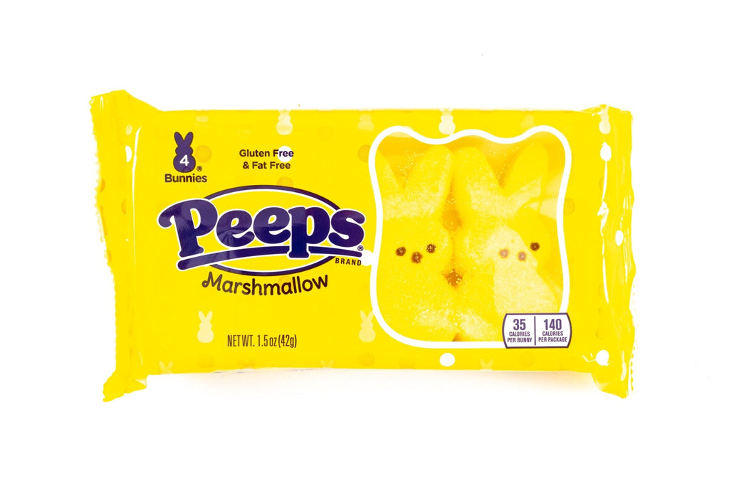 Peeps 4ct Easter Bunnies Yellow 1/24 1.5 oz - Vintage Candy Co.