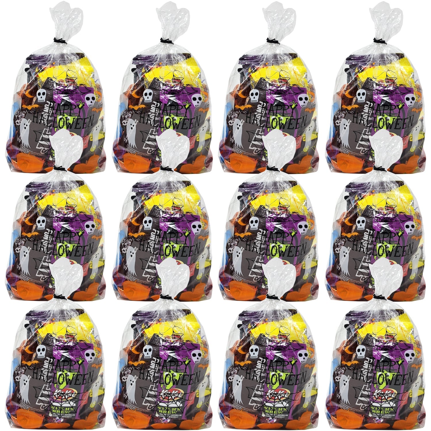 Prefilled Halloween Candy Treat Bags - 12 oz ea, Large (Pack of 12) - Vintage Candy Co.