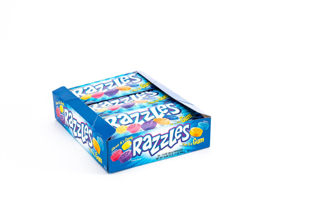 Mini Razzles Razzles Candy Gum Assorted Bulk Box (1.4 oz, 24 ct.) – Vintage Candy Co.