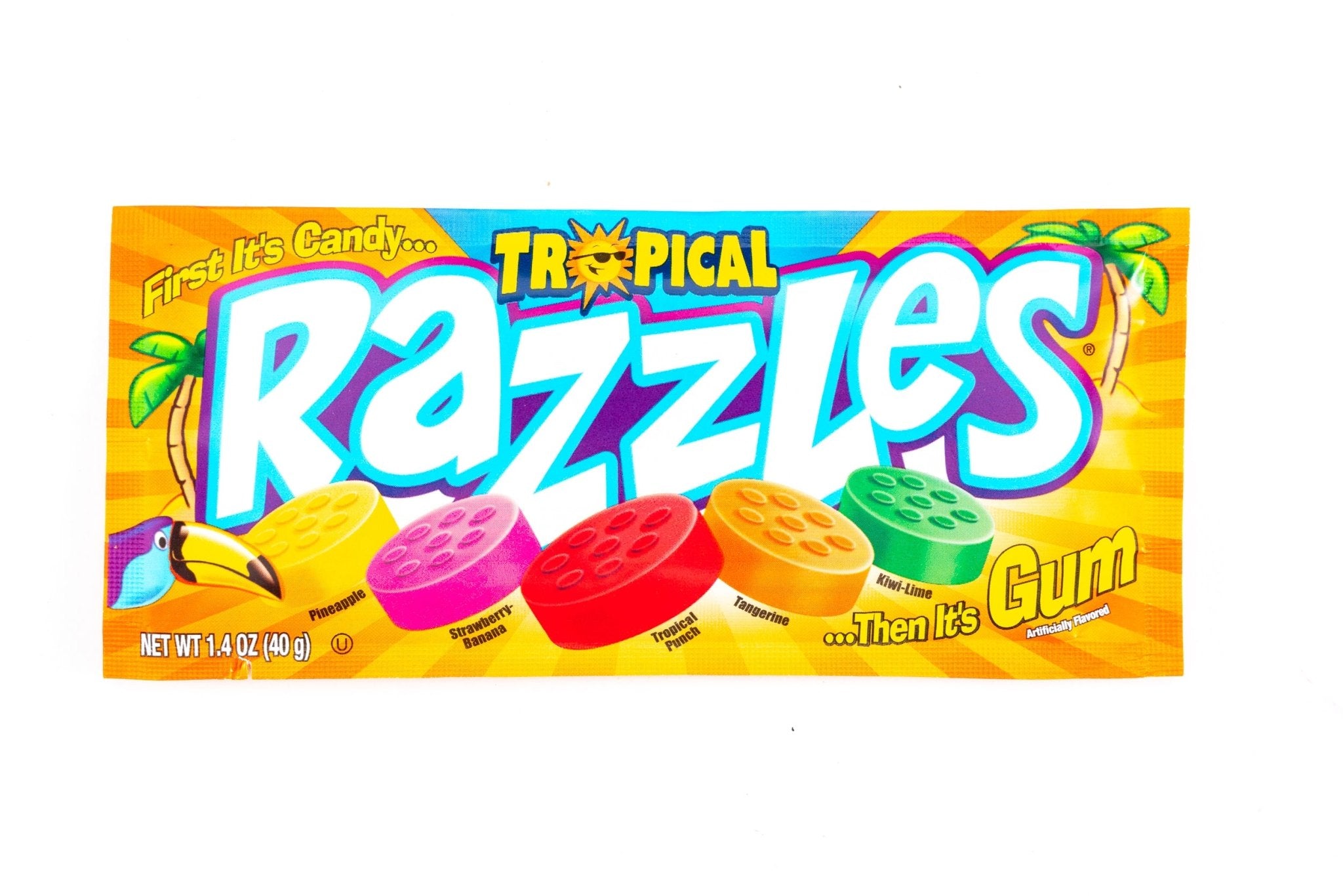 Razzles Tropical Candy Gum Assorted Bulk Box (1.4 oz, 24 ct.) – Vintage ...