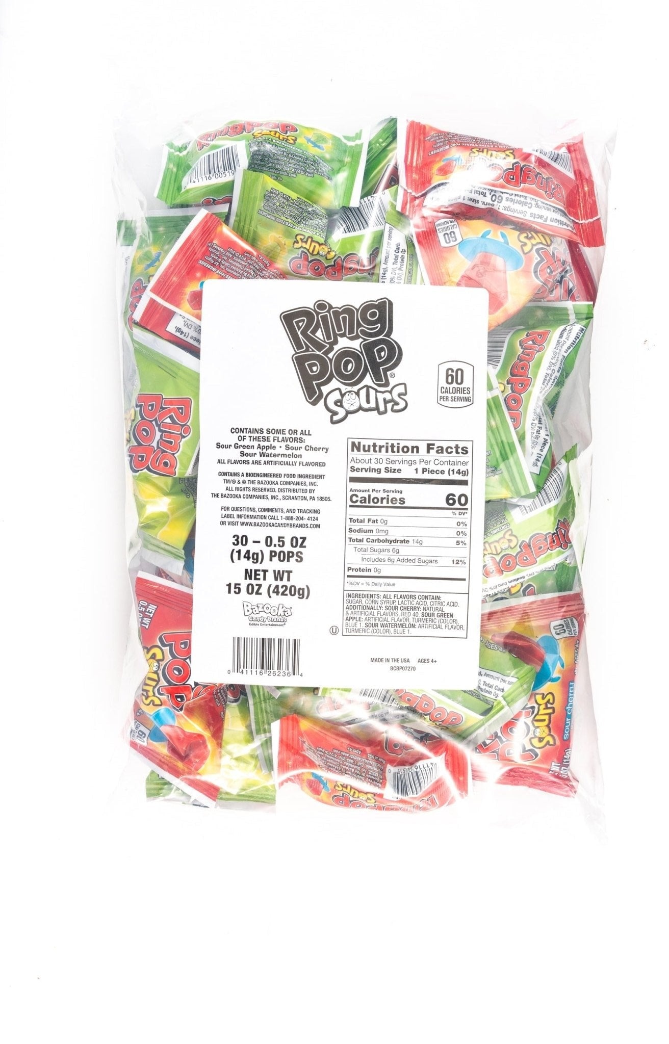 Ring Pop Sours .5 oz - Vintage Candy Co.