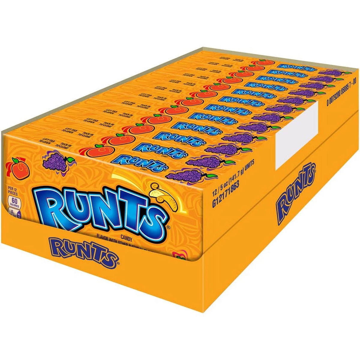Runts Assorted Fruit Hard Candy Bulk Box (5 oz, 12 ct.) Vintage Candy Co.