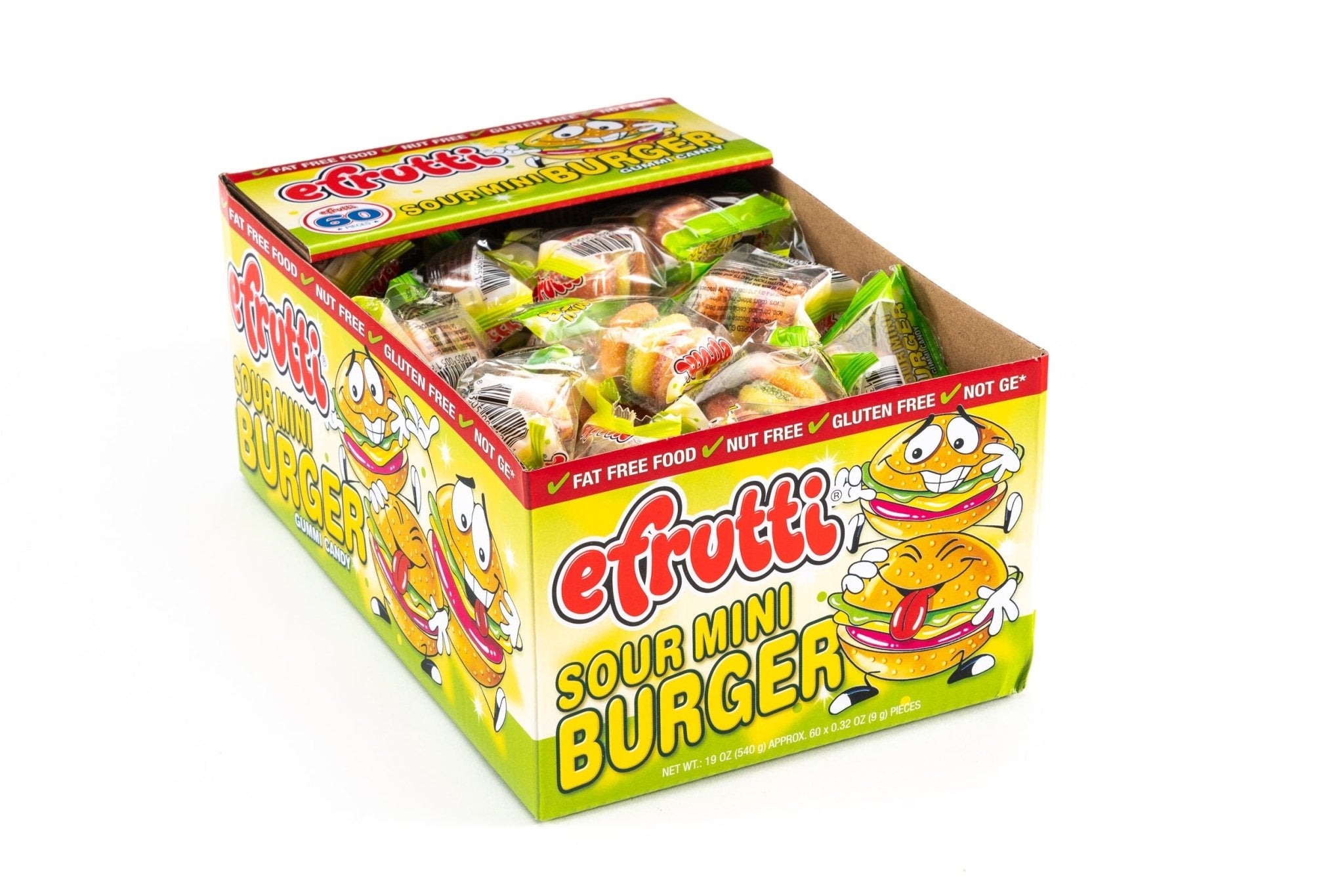 Sour Mini Burger Efrutti Gummy Candy Bulk Box (0.32 oz, 60 ct