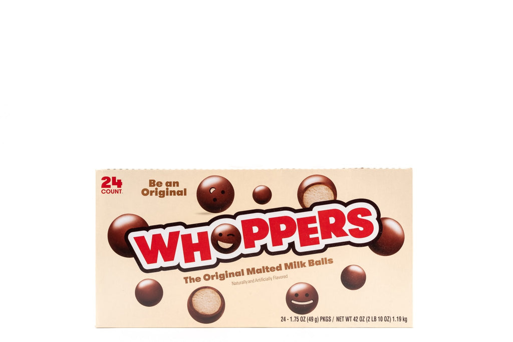 Whoppers Malted Milk Balls Chocolate Candy Bulk Box (1.75 oz, 24 ct ...